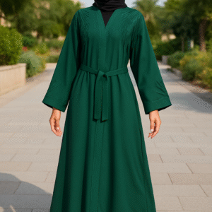 green embellished abaya