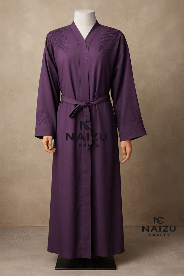 Deep Purple Embroidered Abaya – Limited Edition - Image 3