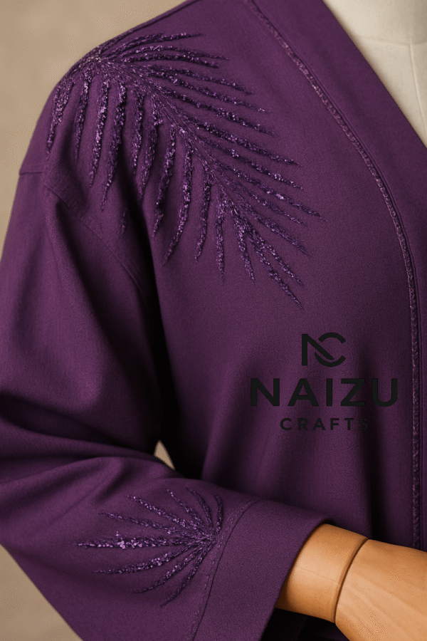 Deep Purple Embroidered Abaya – Limited Edition - Image 2